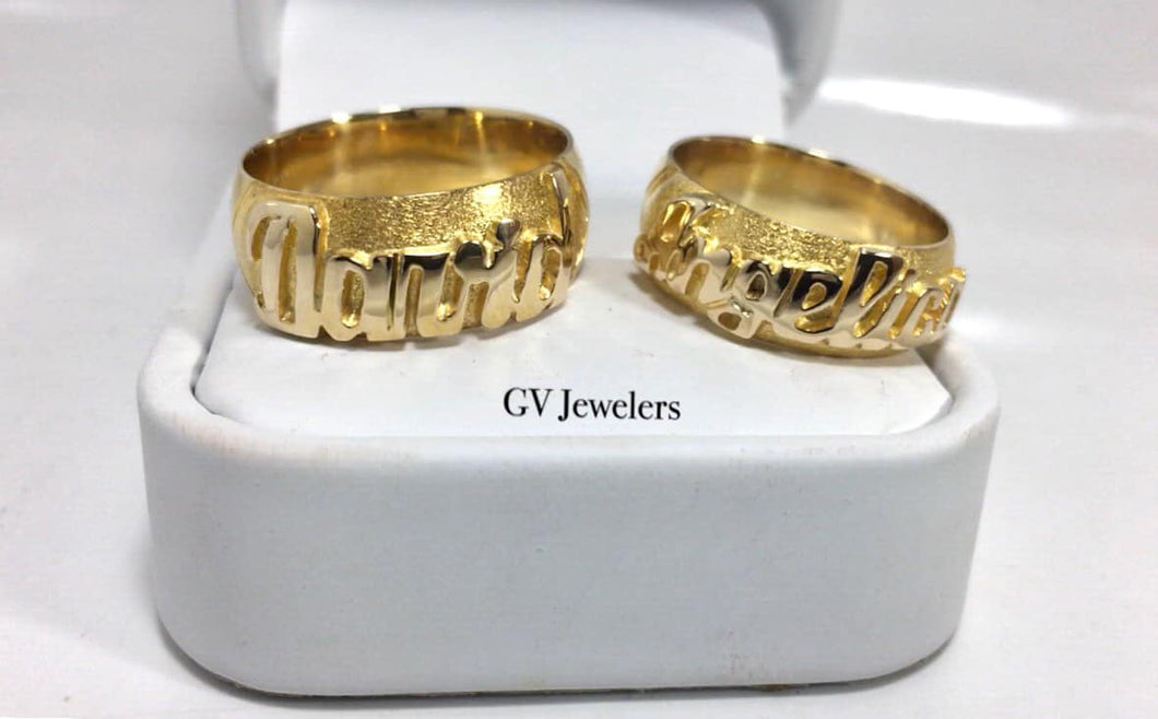 De Matrimonio Grabados Argollas Con El Nombre Por Fuera Argollas